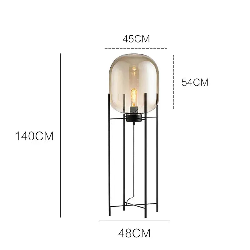 Hermann – Nordic Large Glass LED Table and Floor Lamp for Cozy Spaces Kozyled