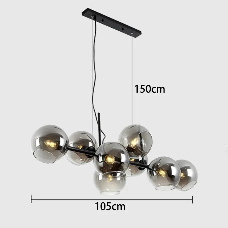 Hanna – Modern Dimmable LED Pendant Light with Glass Ball Design for Dining Tables and Bars Kozyled.com