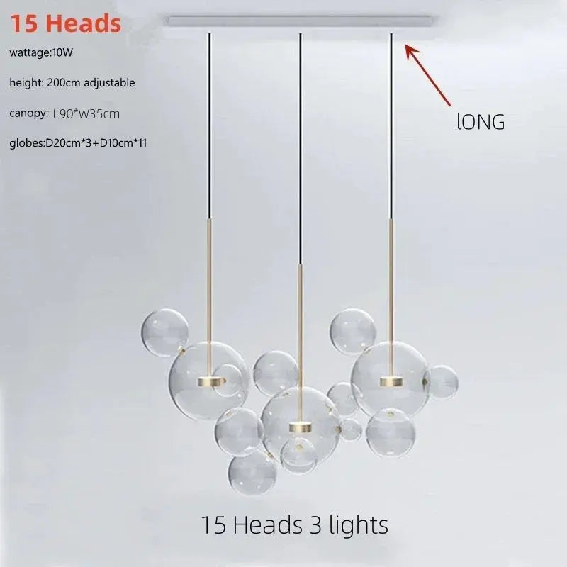 Edzard – Unique Glass Bubble Dimmable LED Pendant Light for Modern Interiors Kozyled.com