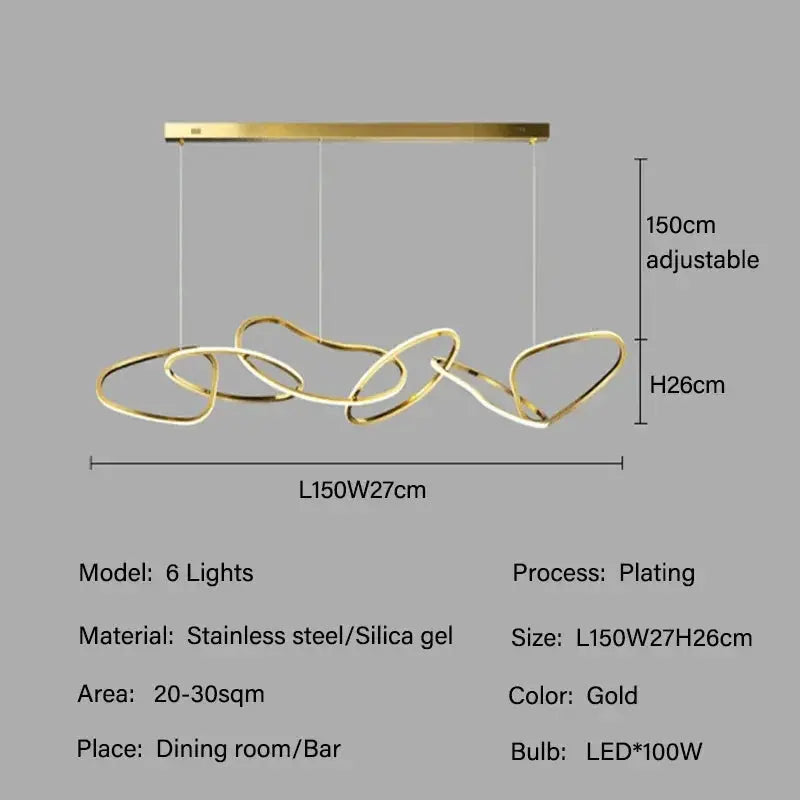 Edda – Creative Circular Dimmable LED Pendant Light for Dining Tables and Bars Kozyled.com