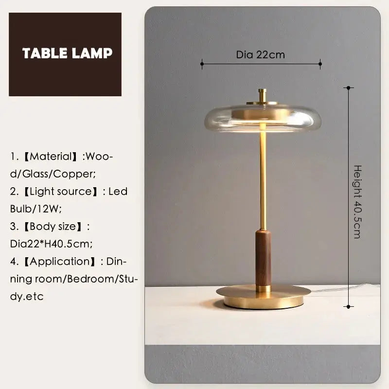 Valora – Elegant Gold Modern Glass LED Table Lamp Lampasa.com