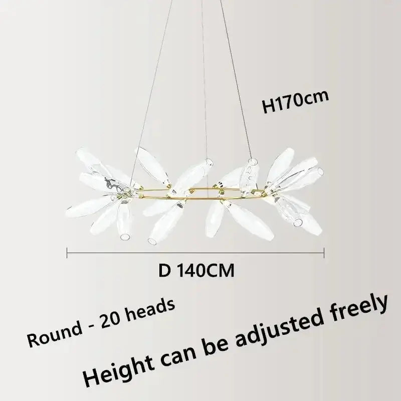 Malou – Scandinavian Rice Grain Glass Dining Table Dimmable LED Pendant Lamp Lampasa.com