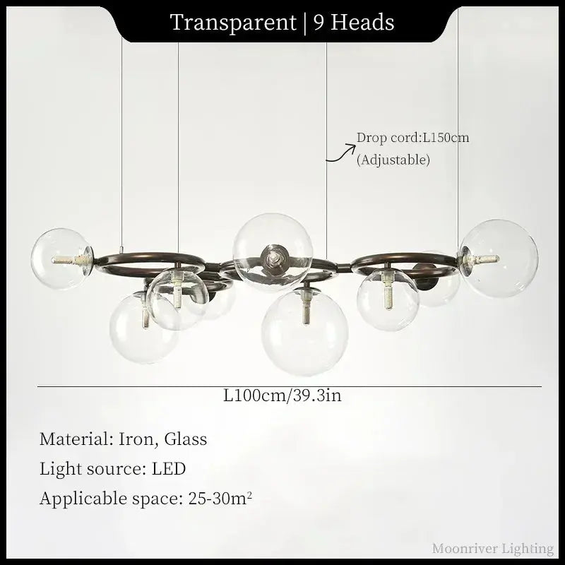 Leif – Modern Glass Ball LED Pendant Light for Dining Tables and Bars Kozyled.com