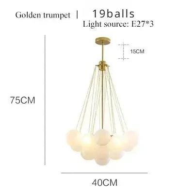 Bravik – Scandinavian Frosted Bubble Glass LED Pendant Lamp Lampasa.com