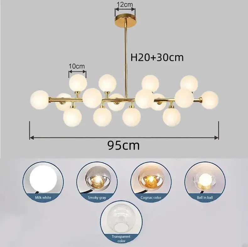 Asmund – Modern Glass Ball LED Pendant Light for Dining Tables and Bars Kozyled.com