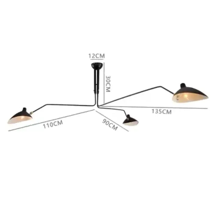 Asa – Industrial Retro LED Ceiling Light with Adjustable Long Arm Design Lampasa.com