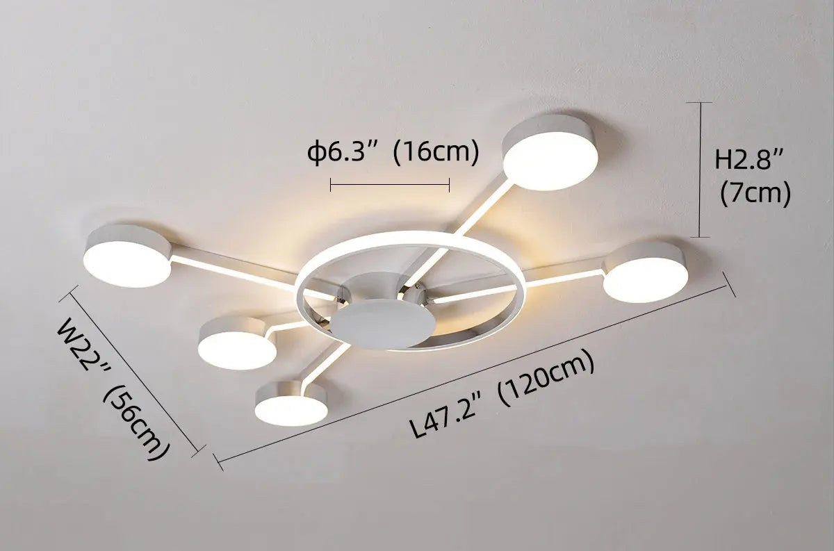Kasper - Multi Head Chrome Plated Modern Dimmable LED Ceiling Lamp Lampasa.com