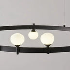 Gunnar – Round Frosted Glass LED Pendant Light with Black Finish for Dining Tables and Bars Kozyled.com