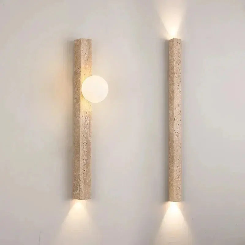 Japandi Travertine Long LED Wall Sconce – Sorell lampasa.com