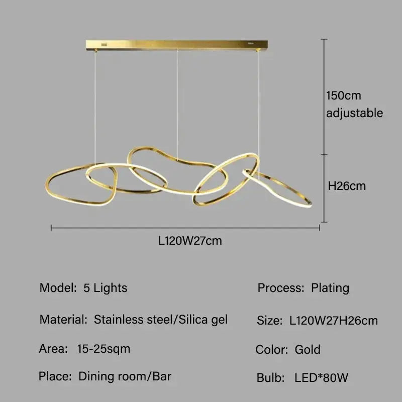 Edda – Creative Circular Dimmable LED Pendant Light for Dining Tables and Bars Kozyled.com