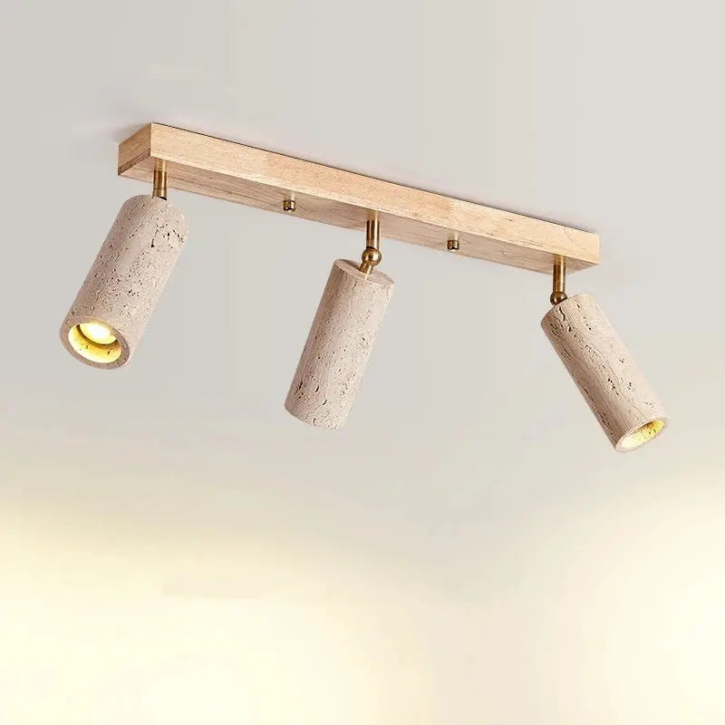 Japandi Travertine Triple Spot LED Ceiling Lamp – Nobu Lampasa.com