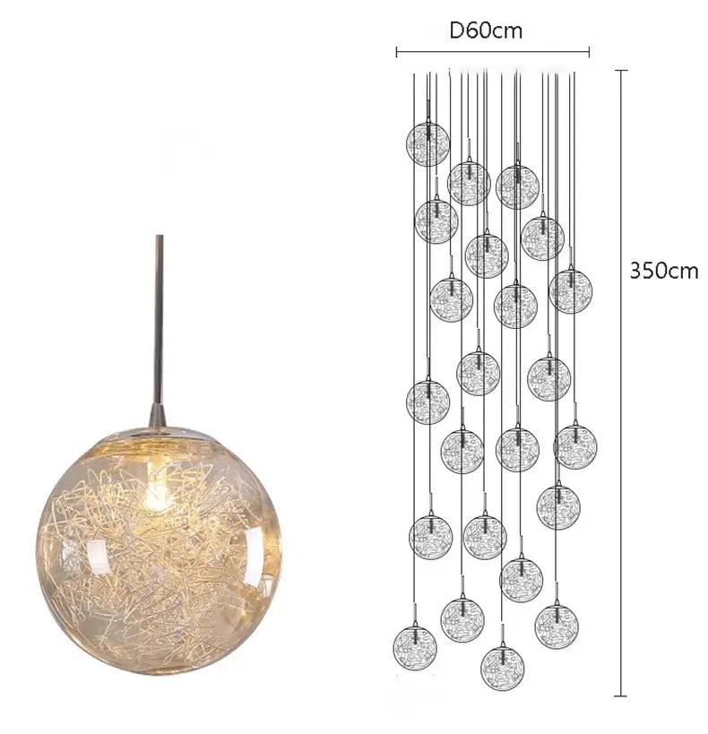 Celestia – Luxury Modern Dimmable LED Staircase Chandelier Lampasa.com