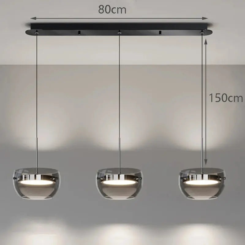 Haakon – Modern Smoked Glass LED Pendant Light for Dining Tables and Bars Kozyled.com