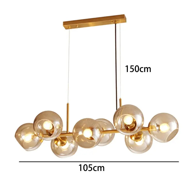 Hanna – Modern Dimmable LED Pendant Light with Glass Ball Design for Dining Tables and Bars Kozyled.com