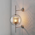 Sola – Modern Industrial LED Wall Light with Glass Shade Lampasa.com