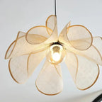 Kai – Japanese Wabi Sabi Style LED Pendant Light with Cloth Flower Design Lampasa.com