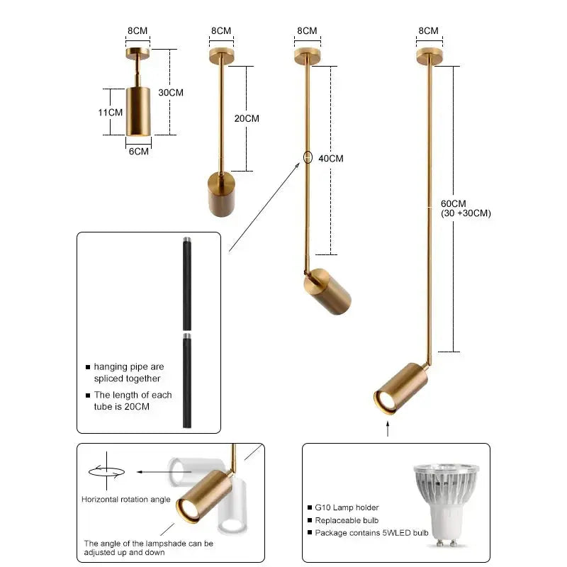 Lirian – Scandinavian adjustable Head LED Pendant Spotlight Lampasa.com