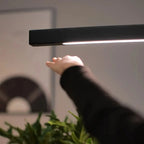 Einar – Dimmable Smart LED Pendant Light with Wooden Design and Sweep Sensor (Black & White Edition) Kozyled.com