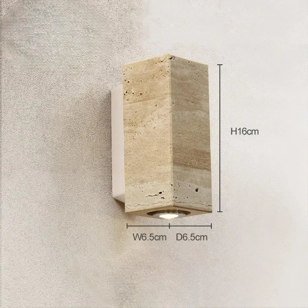 Japandi Travertine Stone Outdoor - indoor LED Wall Lamp – Solvar lampasa.com