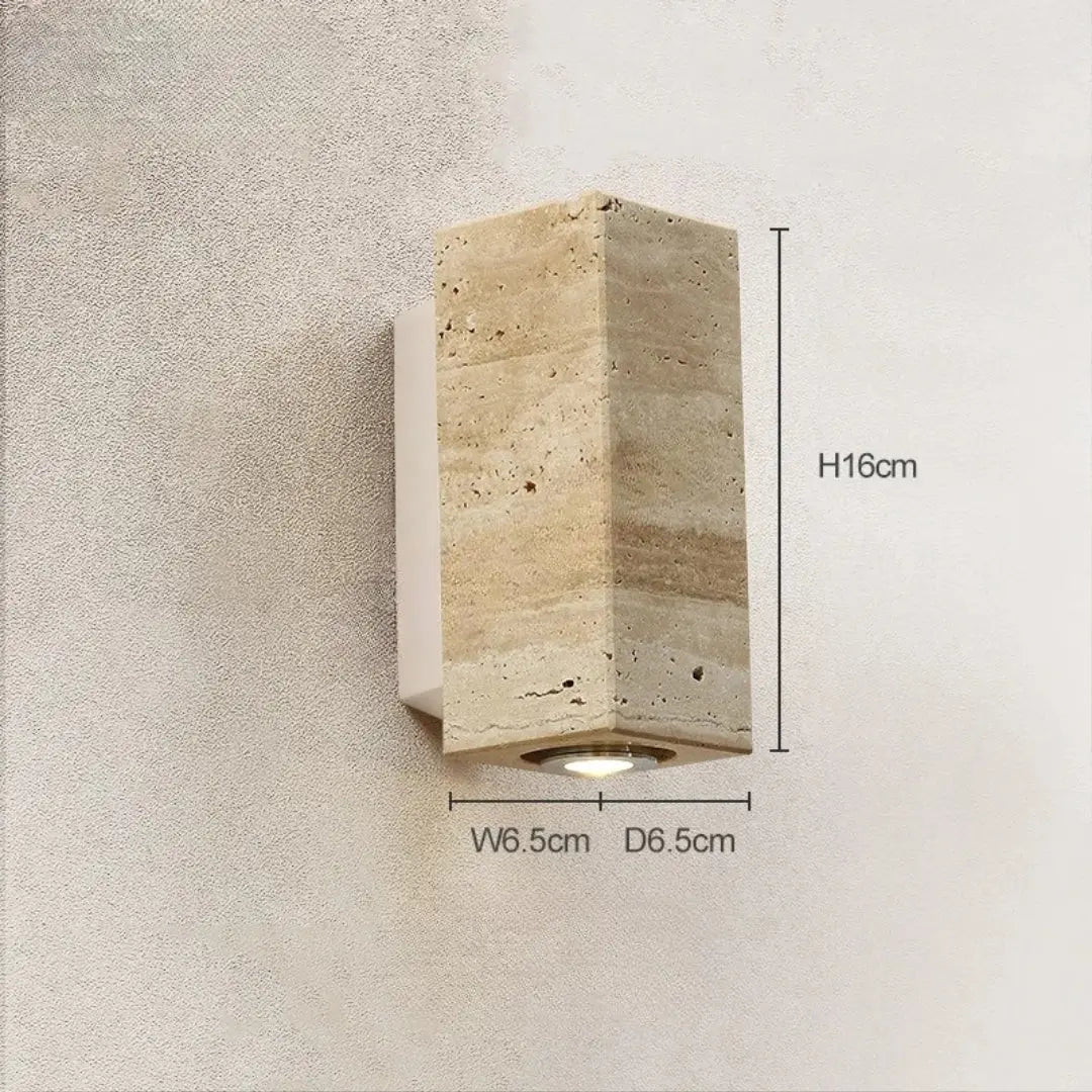 Japandi Travertine Stone Outdoor - indoor LED Wall Lamp – Solvar lampasa.com