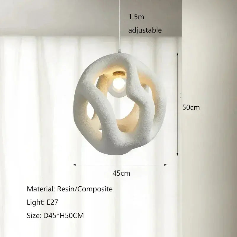 Misaki – Unique Handmade Japanese Wabi-Sabi LED Pendant Light for Tranquil, Minimalist Interiors Kozyled