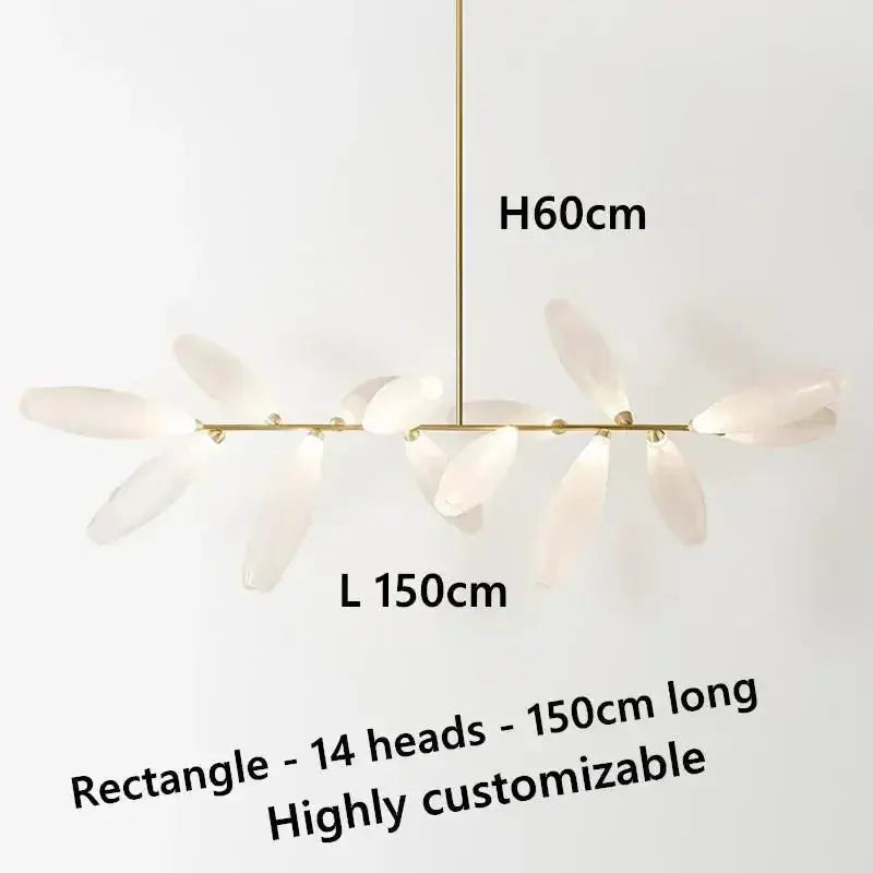 Malou – Scandinavian Rice Grain Glass Dining Table Dimmable LED Pendant Lamp Lampasa.com