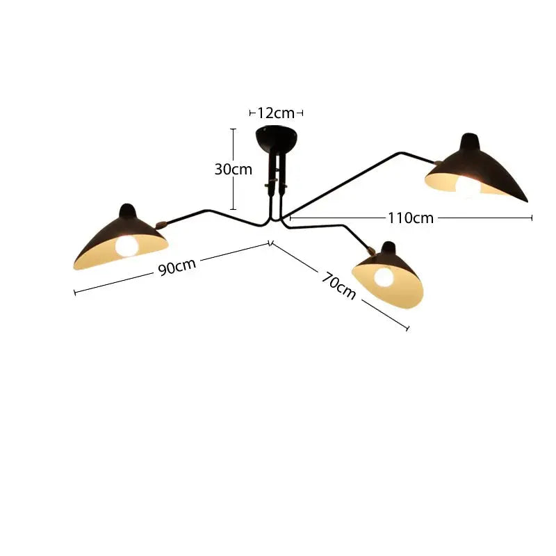 Asa – Industrial Retro LED Ceiling Light with Adjustable Long Arm Design Lampasa.com