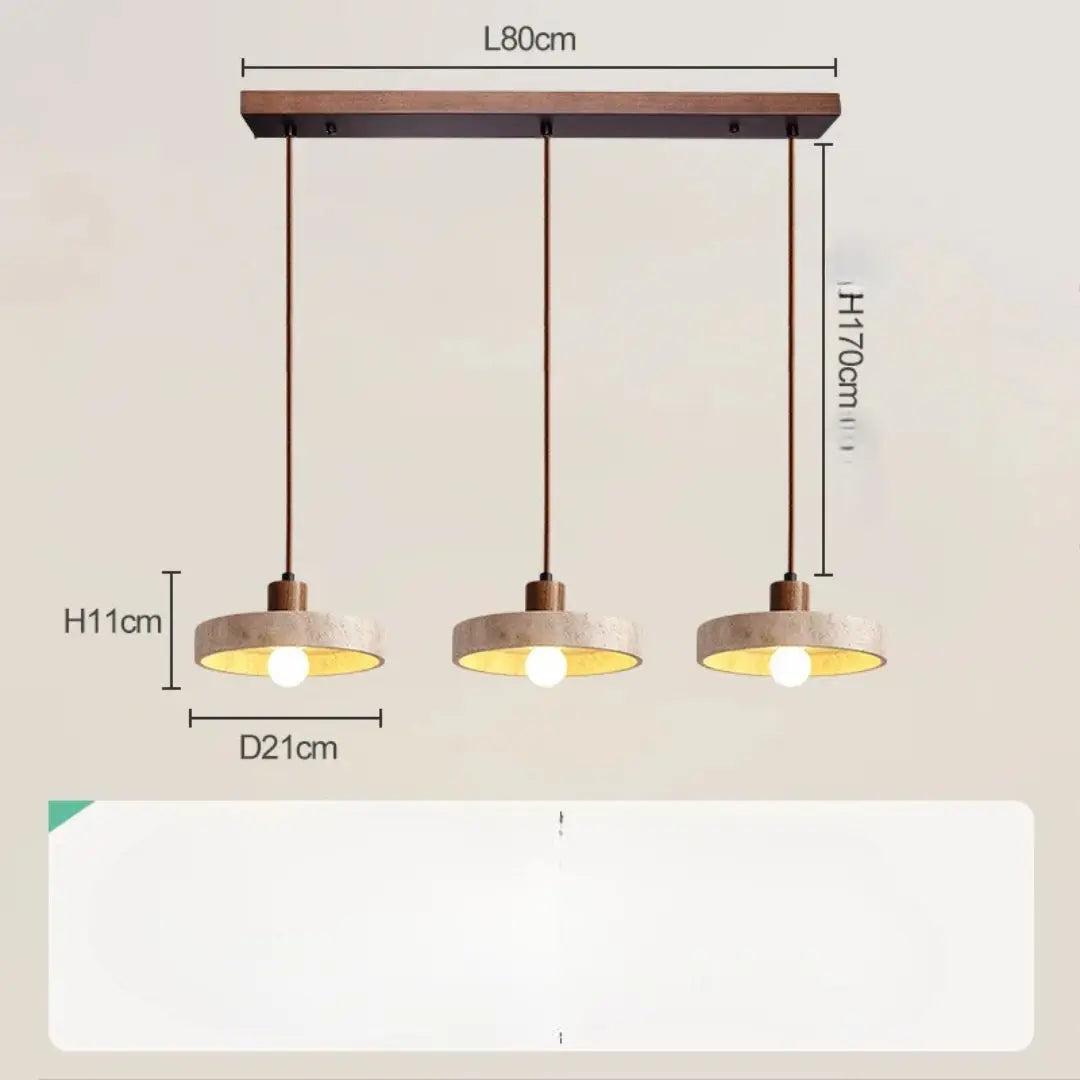 Oskar – Natural Stone & Wood LED Pendant Lamp Lampasa.com