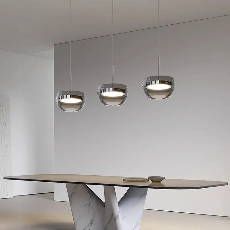 Haakon – Modern Smoked Glass LED Pendant Light for Dining Tables and Bars Kozyled.com