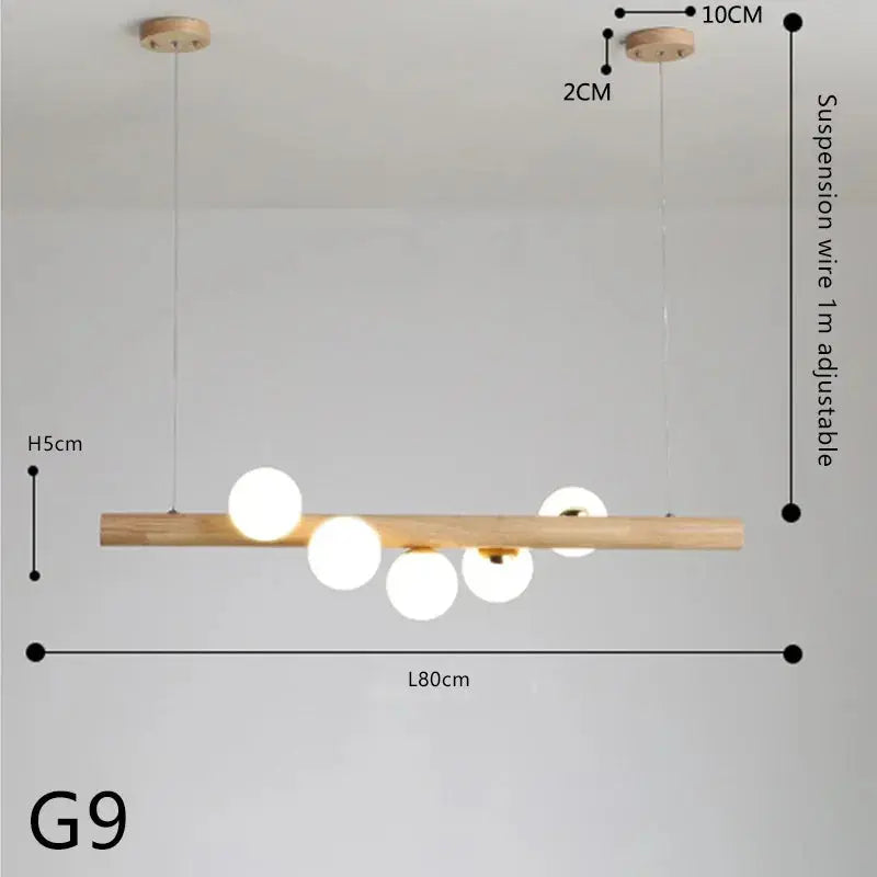 Danby – Nordic Wooden and Glass Ball LED Pendant Lamp for Warm, Modern Decor Kozyled