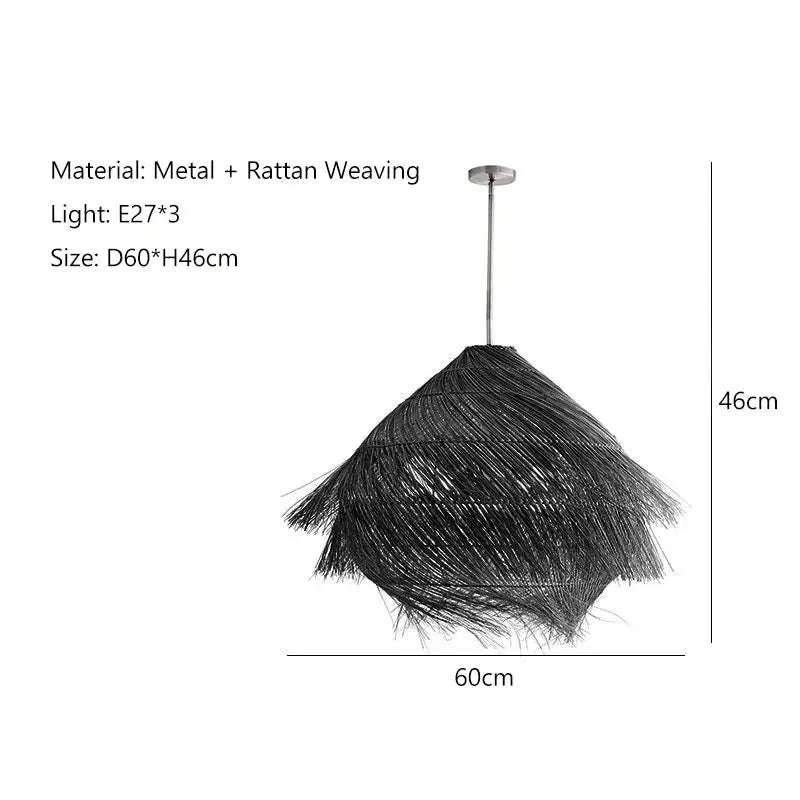 Elva – Handmade Retro Rattan LED Pendant Light for Warm, Stylish Spaces Kozyled