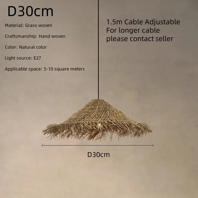 Henrick – Handmade Rattan LED Pendant Light for Natural and Boho Interiors Kozyled.com