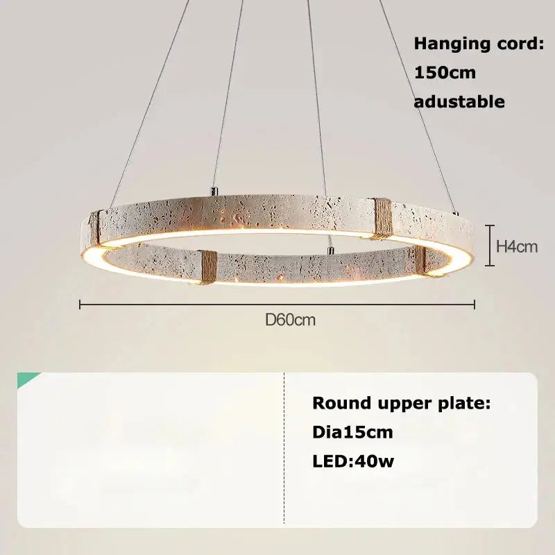 Arvid – Dimmable LED Pendant Light with Natural Stone Design for Modern Interiors Kozyled.com