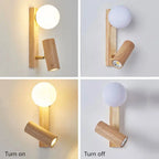 Nordic wooden swivel LED spotlight wall lamp – Elvyn Lampasa.com
