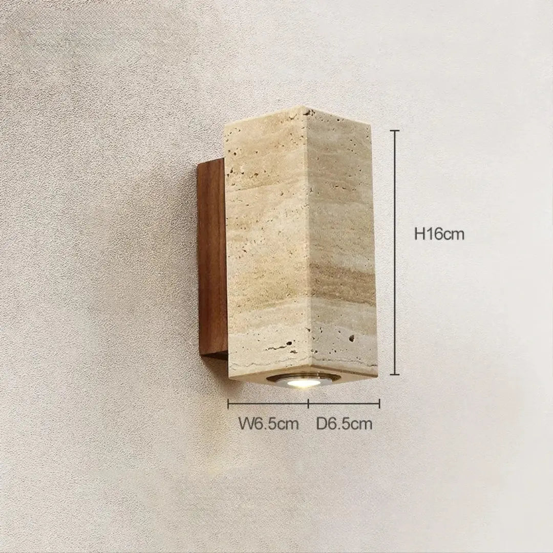 Japandi Travertine Stone Outdoor - indoor LED Wall Lamp – Solvar lampasa.com