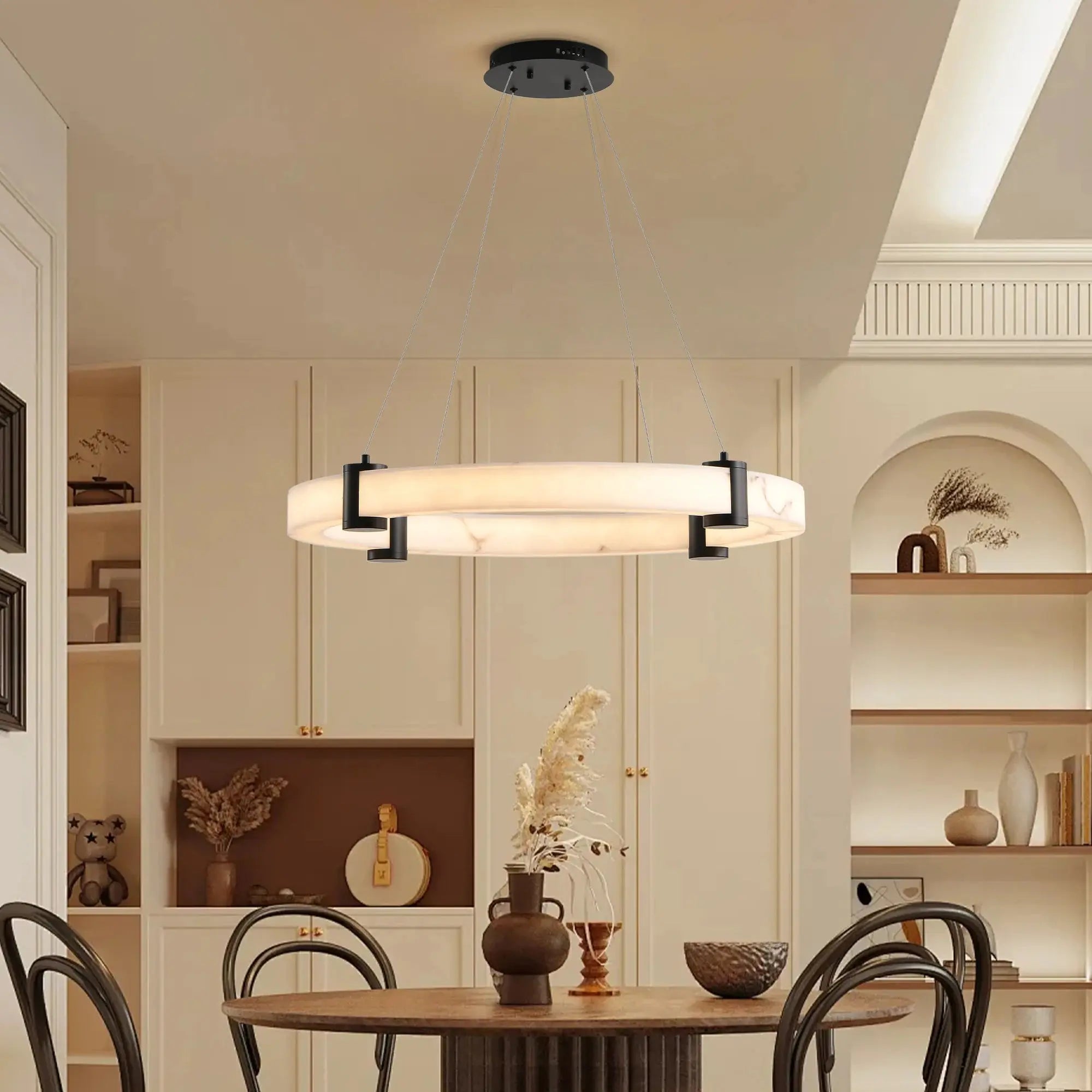 Hjalmar – LED Pendant Light with Elegant Marble Look Finish Lampasa.com