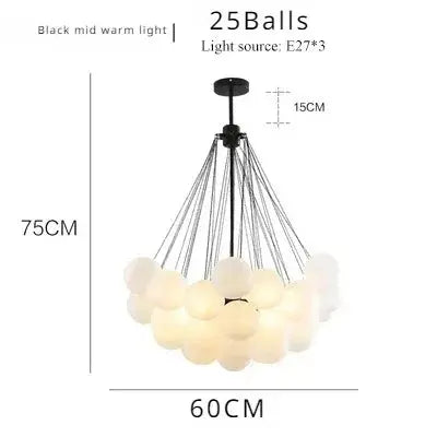 Bravik – Scandinavian Frosted Bubble Glass LED Pendant Lamp Lampasa.com