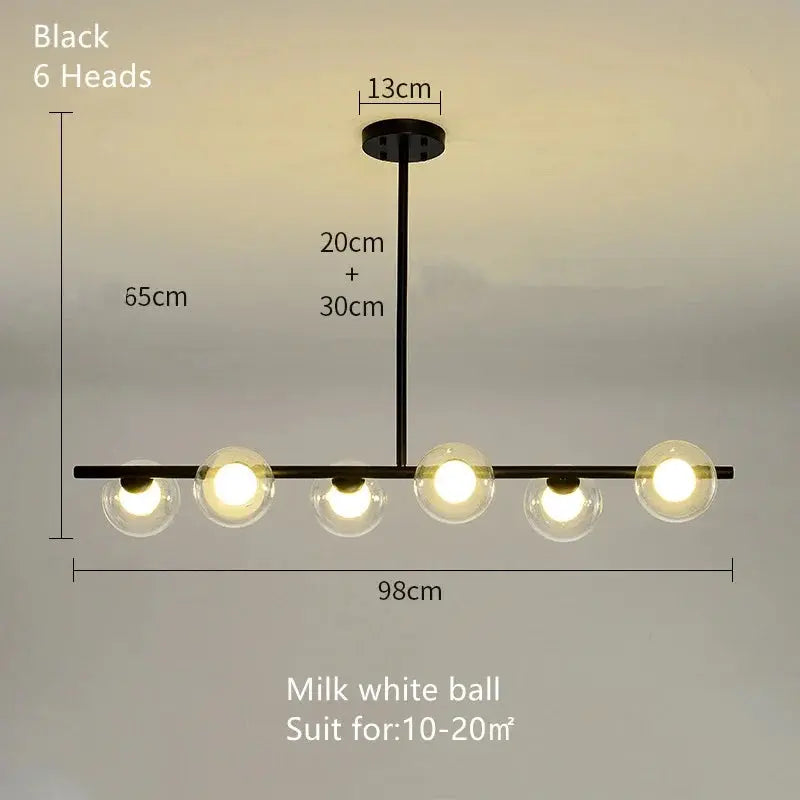 Edvin – Modern Glass Ball LED Pendant Light for Dining Tables and Bars Kozyled.com