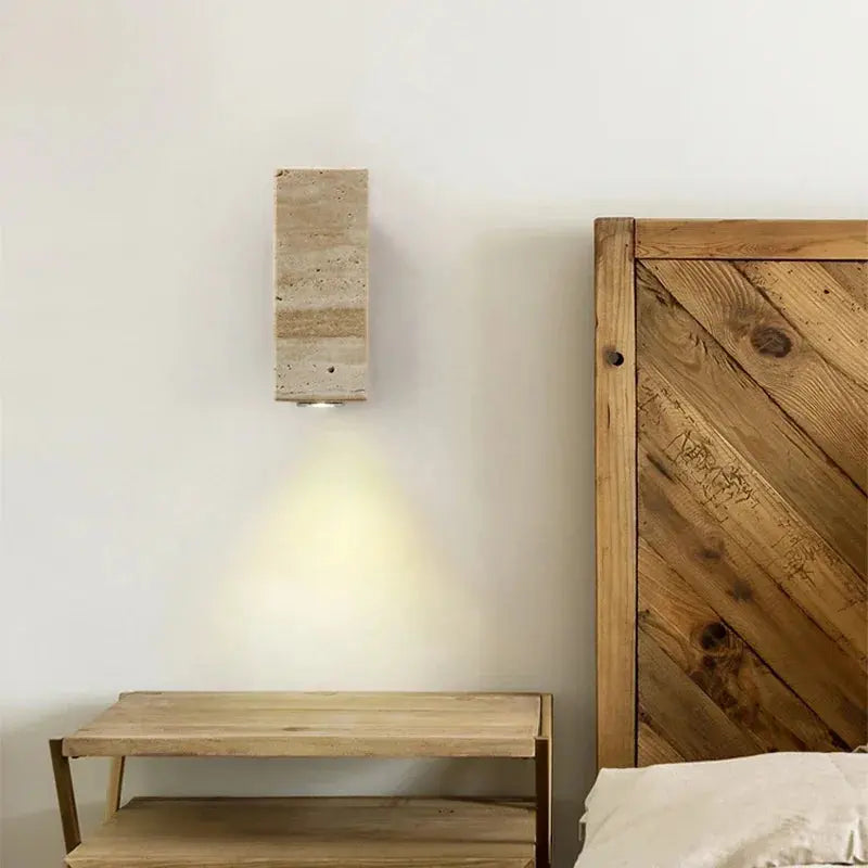 Japandi Travertine Stone Outdoor - indoor LED Wall Lamp – Solvar lampasa.com