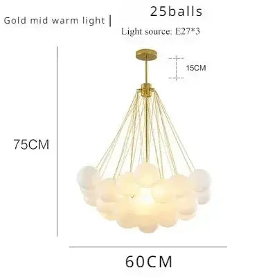 Bravik – Scandinavian Frosted Bubble Glass LED Pendant Lamp Lampasa.com