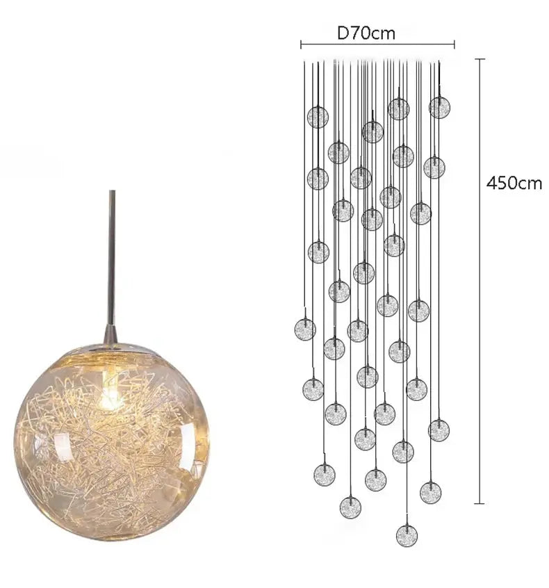 Celestia – Luxury Modern Dimmable LED Staircase Chandelier Lampasa.com