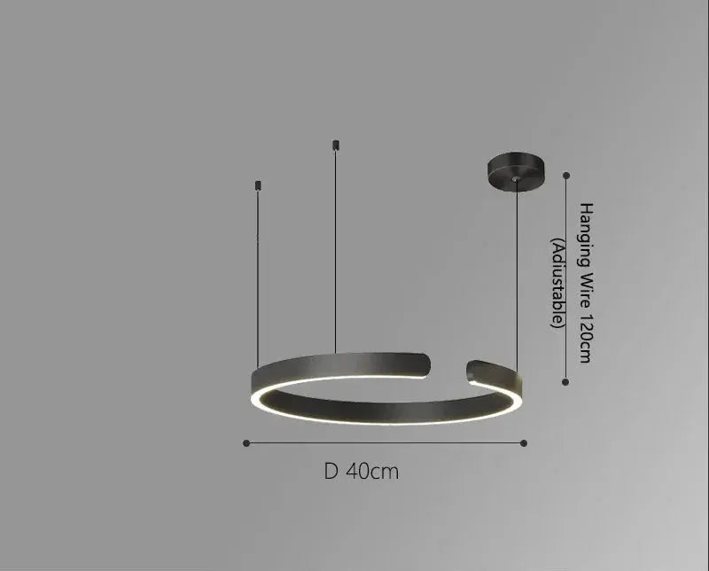 Alberte – Modern Luxury C-Ring Dimmable LED Pendant Lamp Kozyled
