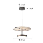 Noel – Luxury Black LED Pendant Light with Round Natural Stone Design Lampasa.com