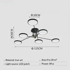 Modern Multi Ring Dimmable LED ceiling light – Soletta lampasa.com