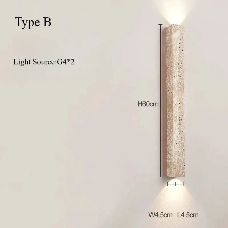 Japandi Travertine Long LED Wall Sconce – Sorell lampasa.com