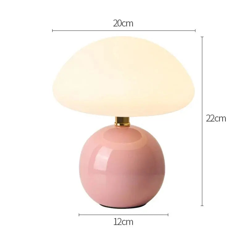 Tora – Small Ceramic LED Table Lamp in Modern Mushroom Design Lampasa.com