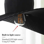 Rayna – Nordic LED Pendant Light with Straw Hat inspired Design Kozyled.com
