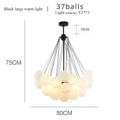 Bravik – Scandinavian Frosted Bubble Glass LED Pendant Lamp Lampasa.com