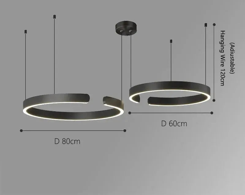 Alberte – Modern Luxury C-Ring Dimmable LED Pendant Lamp Kozyled