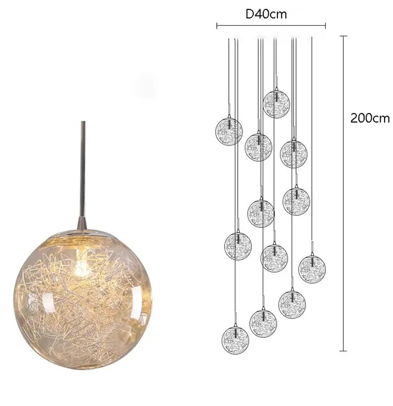 Celestia – Luxury Modern Dimmable LED Staircase Chandelier Lampasa.com